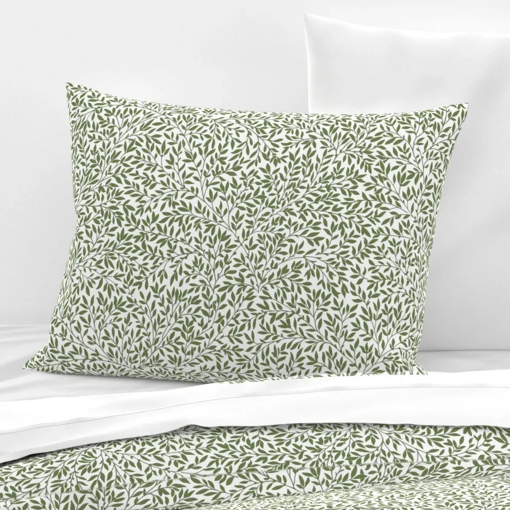 William Morris Standen Standard Cushion Cover - Olive Green, Cotton Sateen product