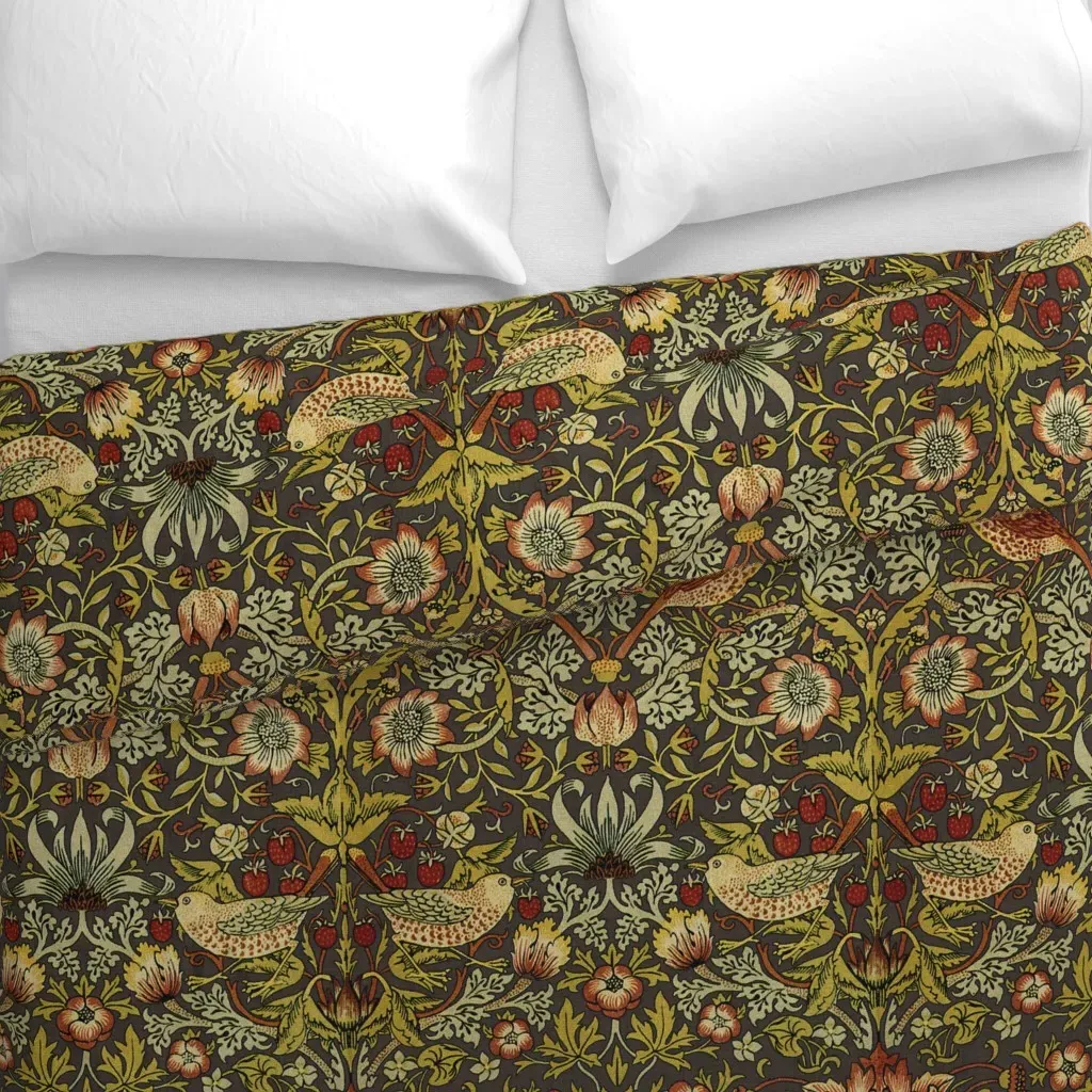 William Morris Strawberry Duvet Cover - Mustard Yellow alternate view