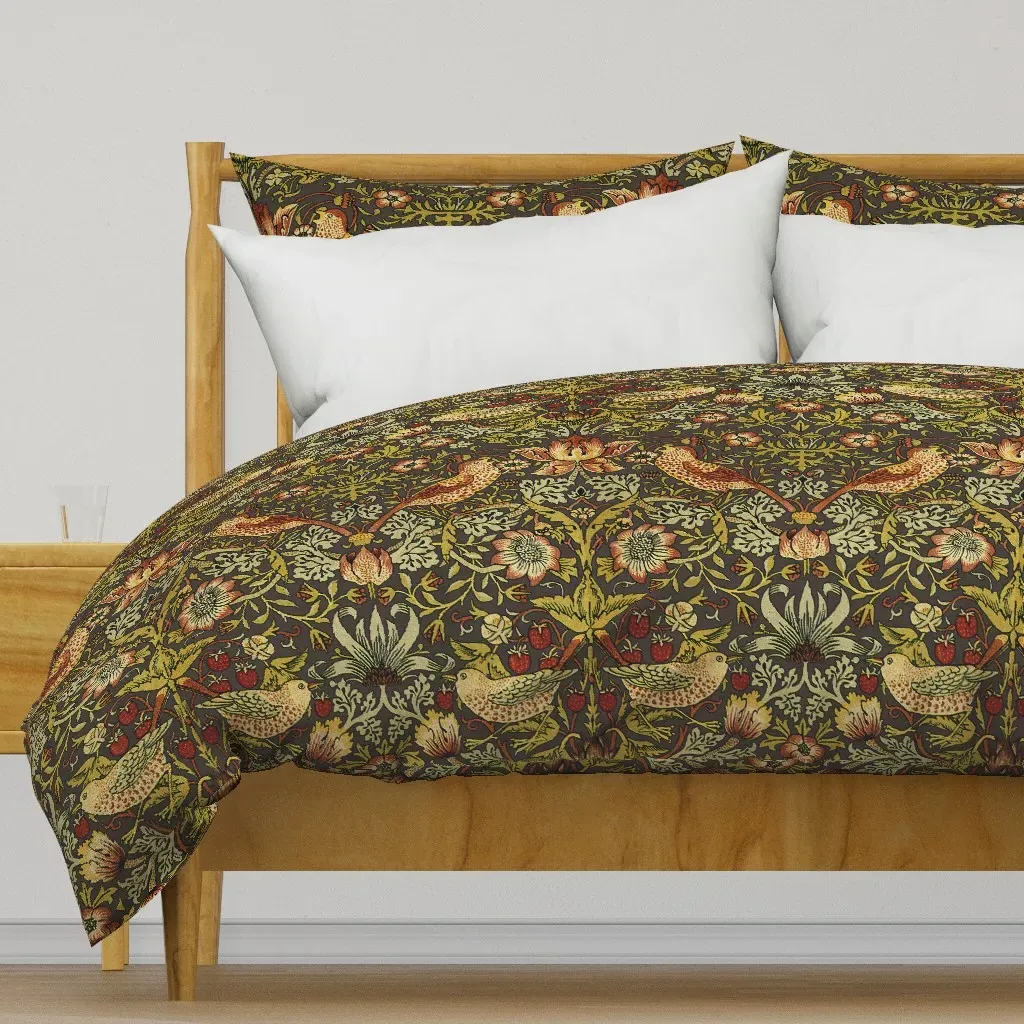 William Morris Strawberry Duvet Cover - Mustard Yellow product