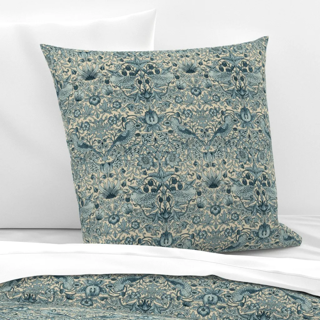 William Morris Strawberry Thief Euro Pillow Sham - Blue product