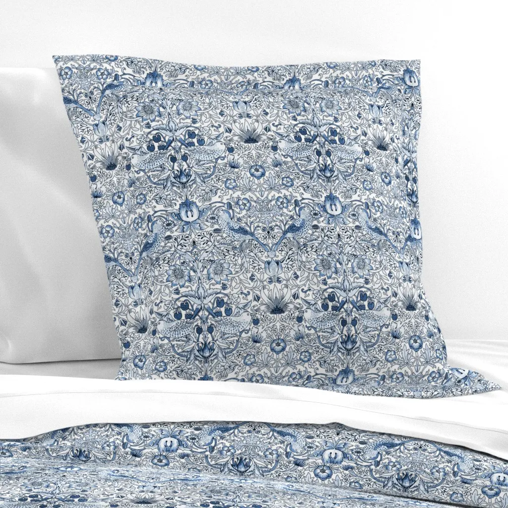 William Morris Strawberry Thief Euro Pillow Sham - Blue product