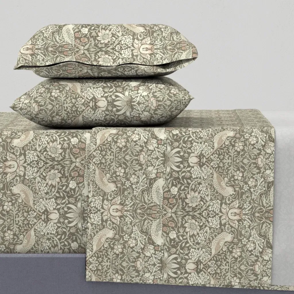 William Morris Strawberry Thief Small Queen Sheet Set - Gray product