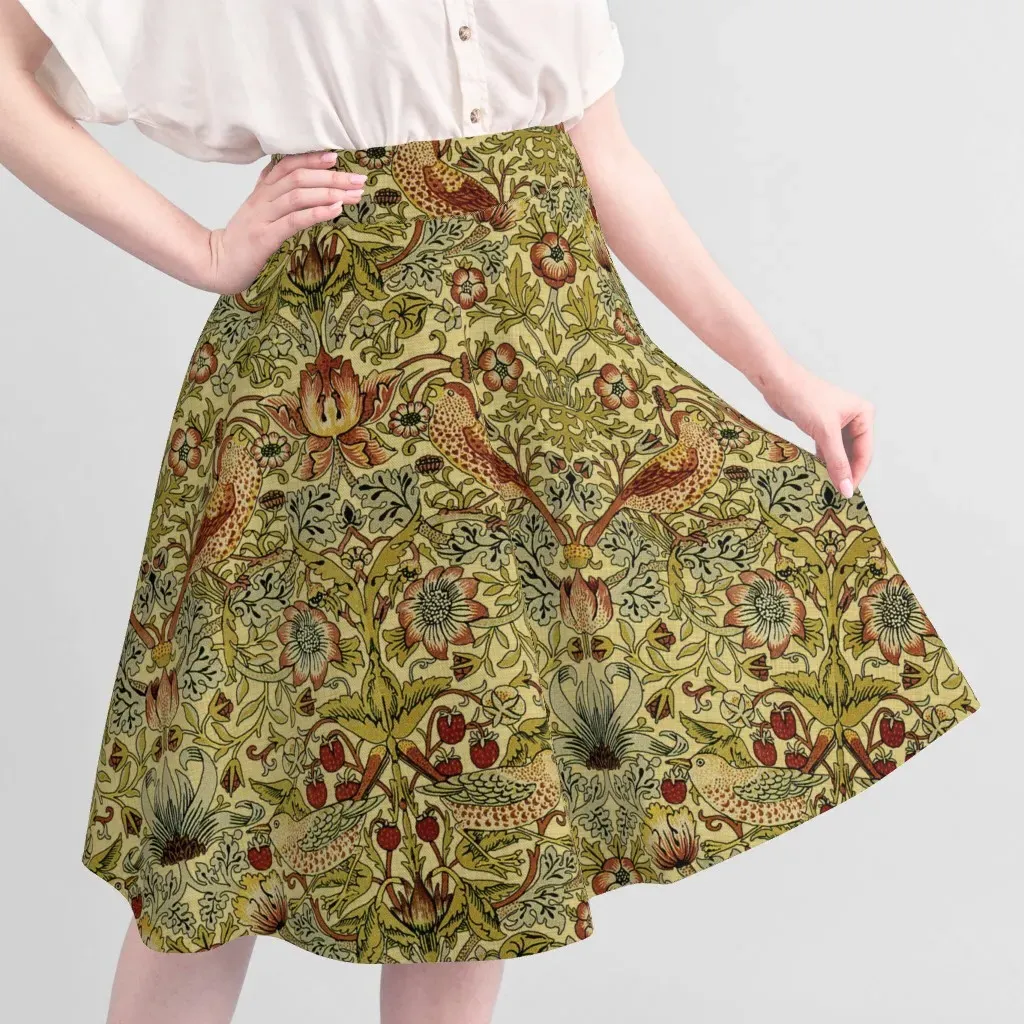 William Morris Strawberry Thief Sport Pique Fabric - Cream alternate view