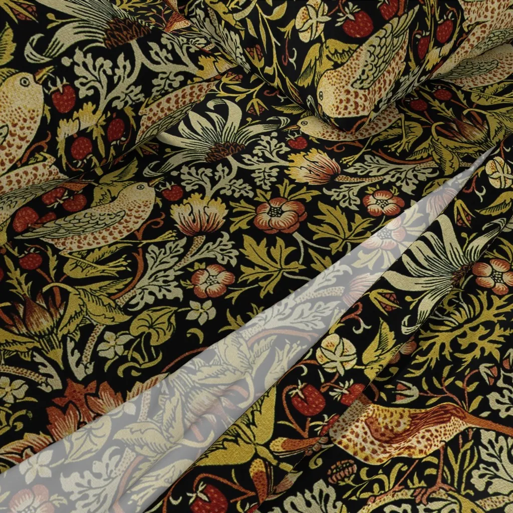 William Morris Strawberry Thief Twin Sheet Set - Dark Red alternate view