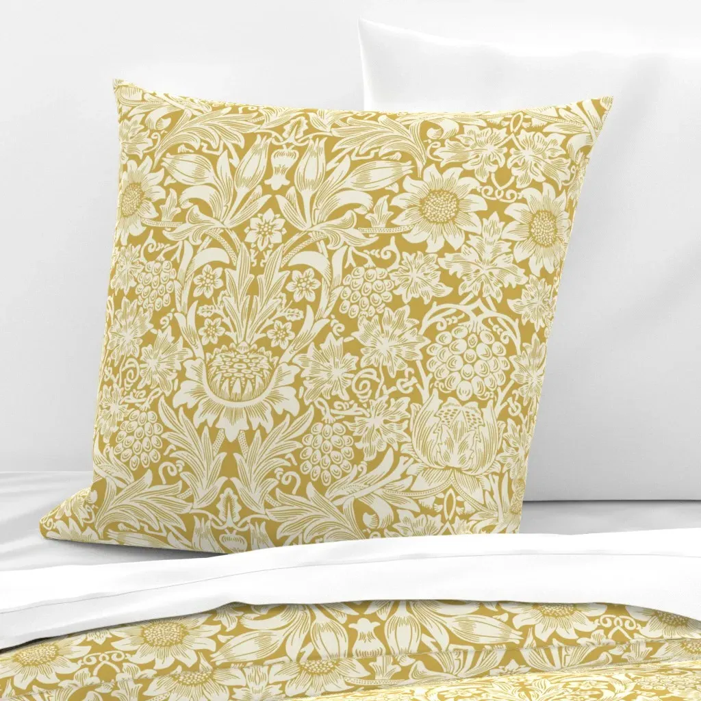 William Morris Sunflower Euro Pillow Sham - Gold product