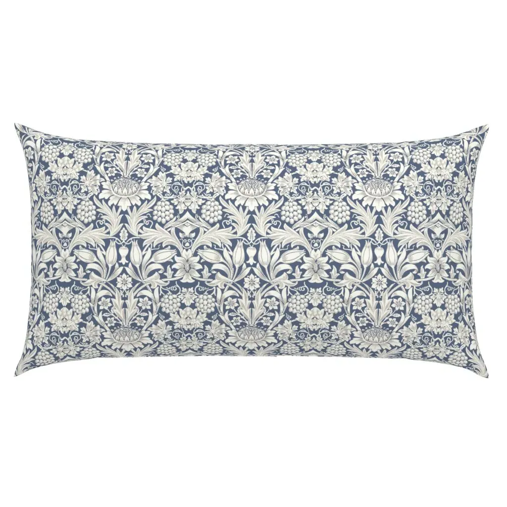 William Morris Sunflower King Pillow Sham - Blue, White product