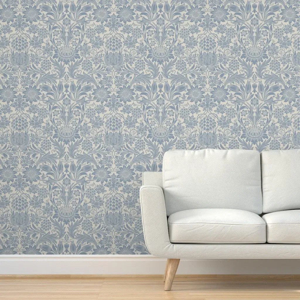 William Morris Sunflower Peel and Stick Wallpaper - Dusty Blue product