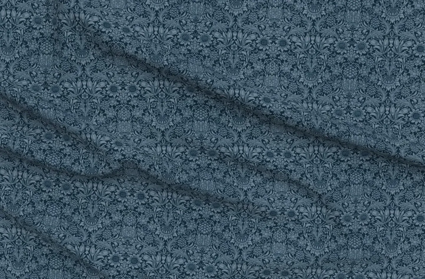 William Morris Sunflower Pique Fabric - Indigo product
