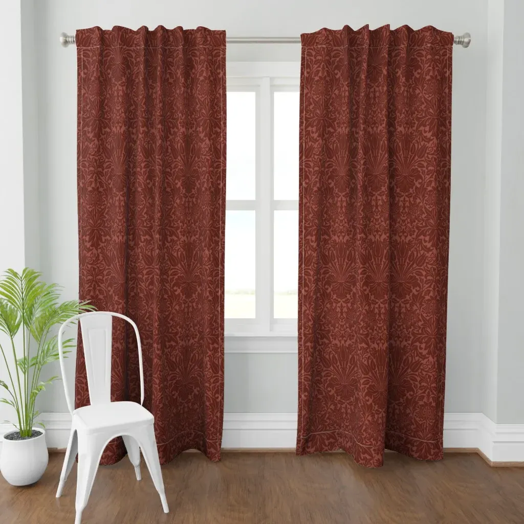 William Morris Tulip Curtain Panel - Dark Red product