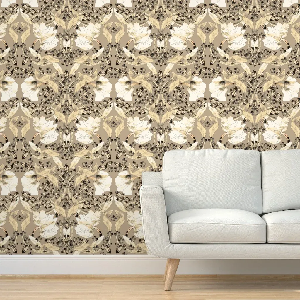 William Morris Wedding Flowers Peel and Stick Wallpaper - Beige product
