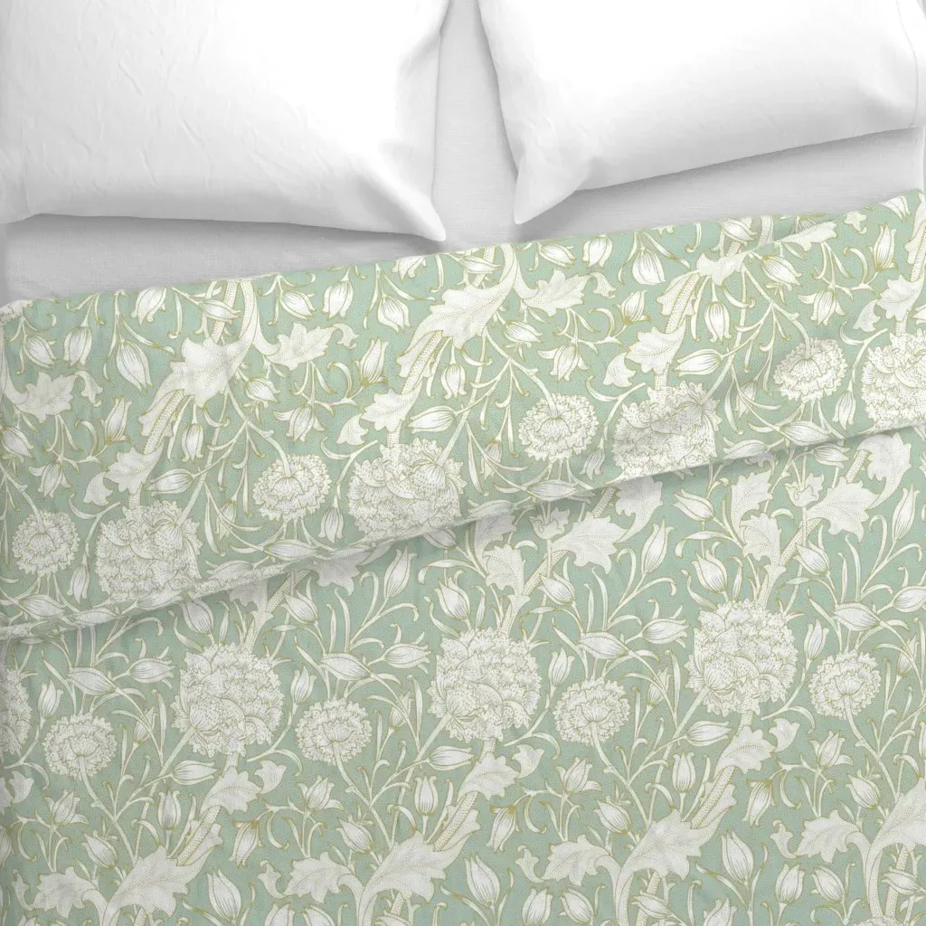 William Morris Wild Tulip Eau Duvet Cover - White alternate view