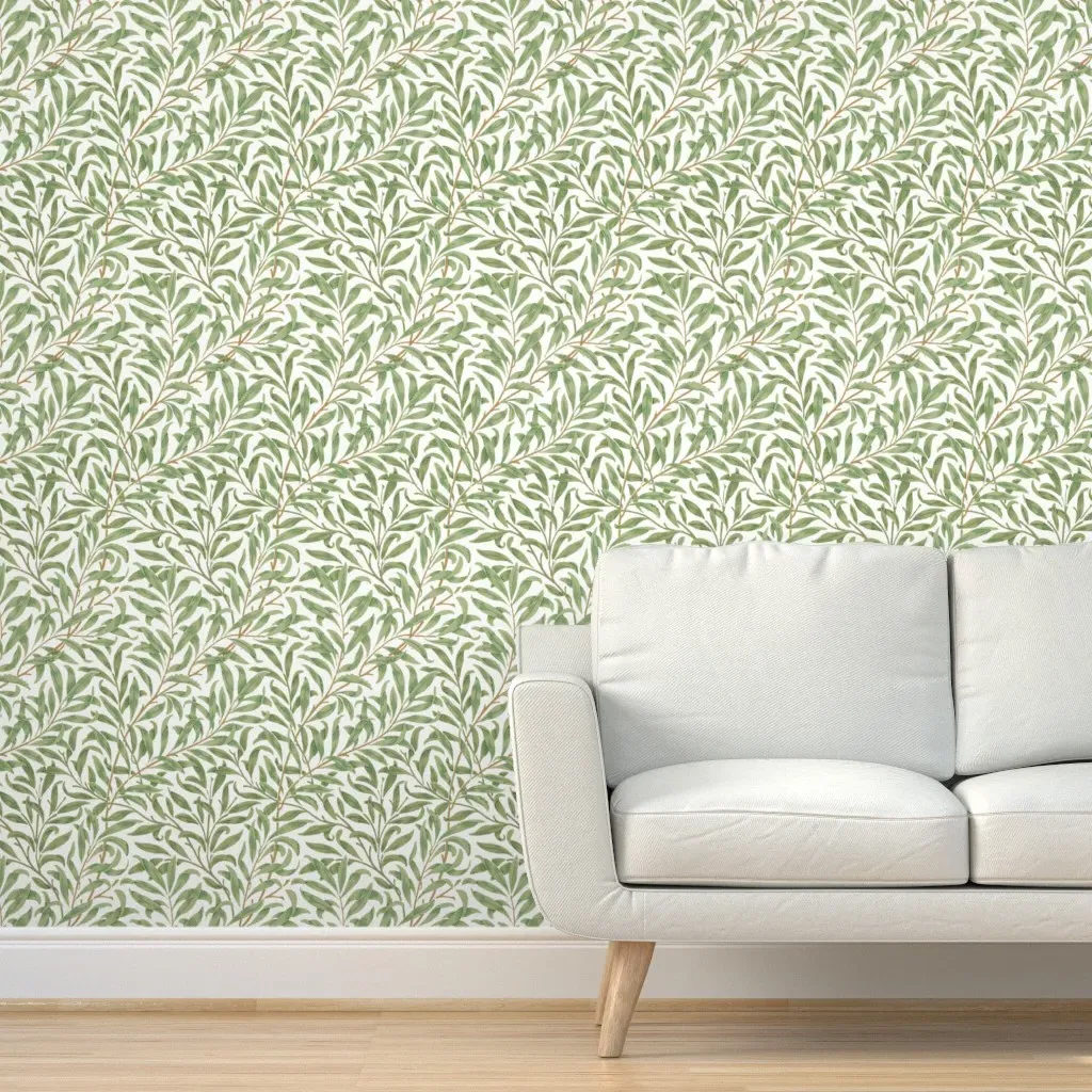 William Morris Willow Bough Peel and Stick Wallpaper - Off White, Green product
