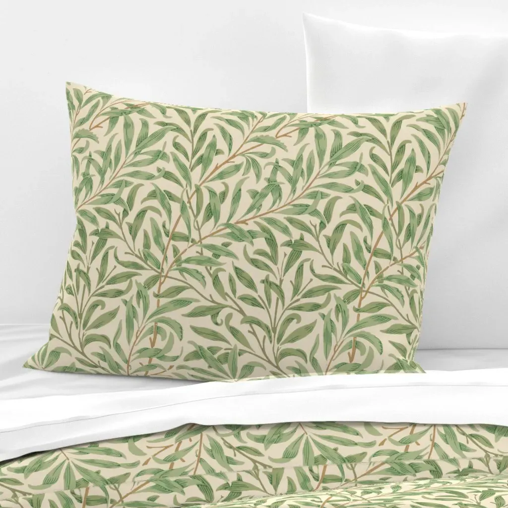 William Morris Willow Bough Standard Knife Edge Cushion - Green, Cotton Sateen product