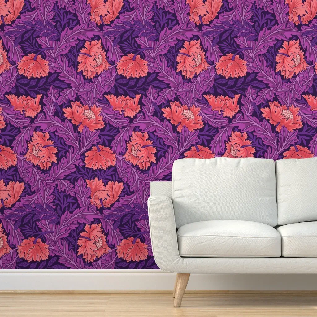 William Morris Wreath Peel and Stick Wallpaper - Purple product