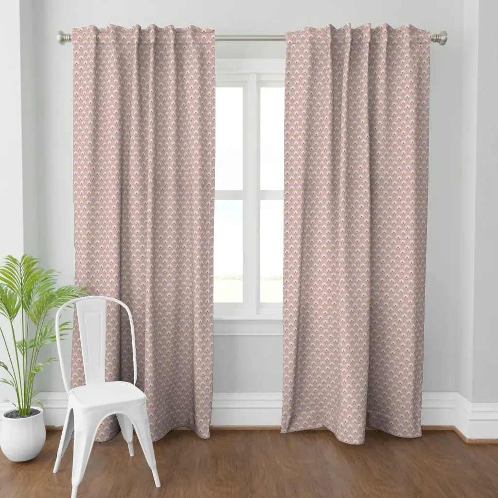Willma Floral Buti Indian Curtain Panel - Muted Pink product