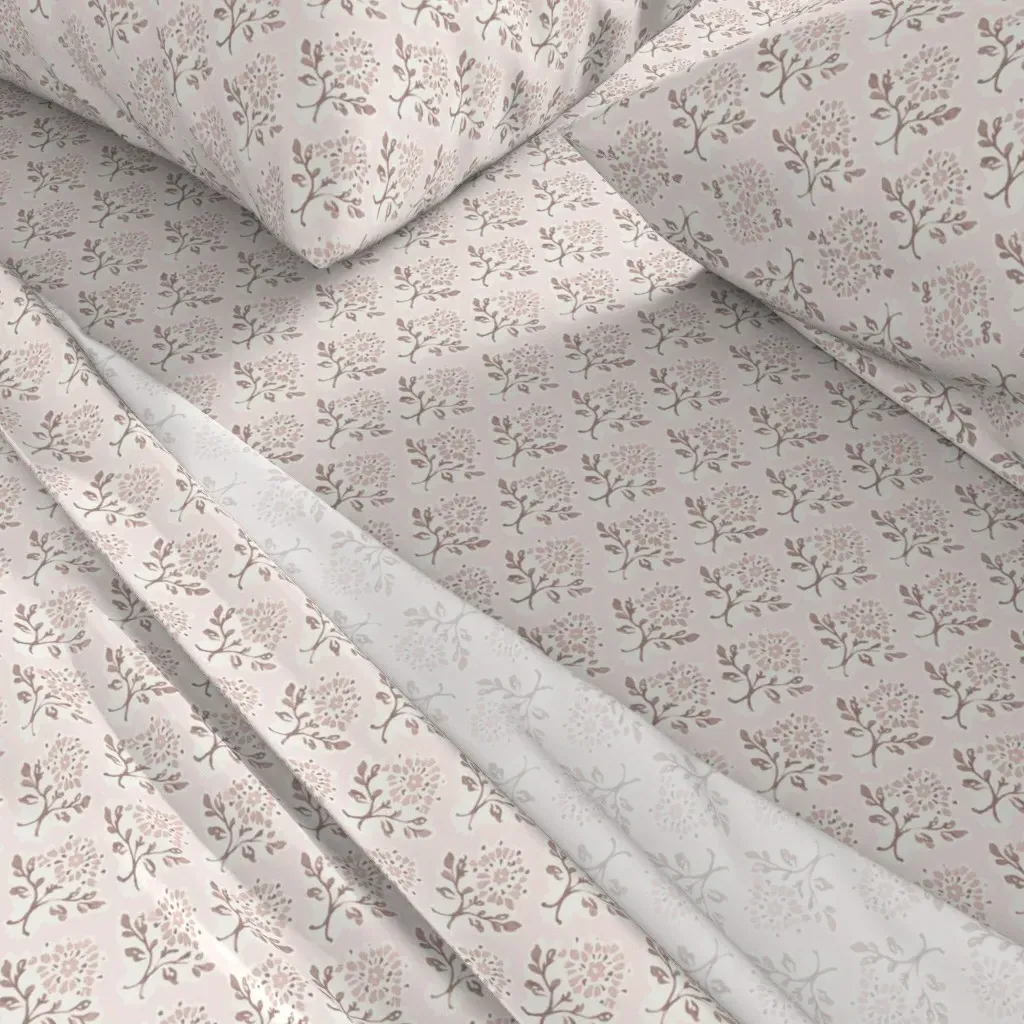 Willoughby Block Print Queen Sheet Set - Blush Pink alternate view