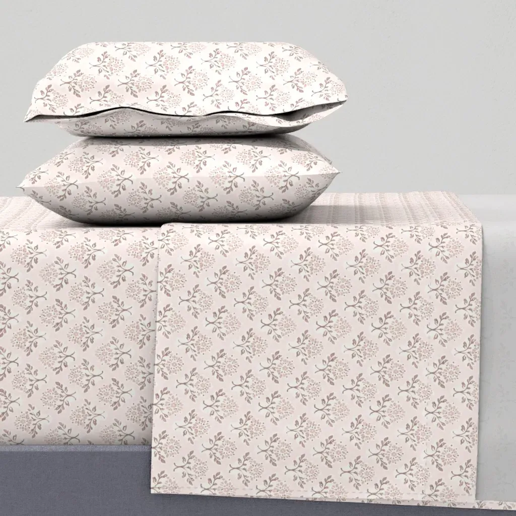Willoughby Block Print Queen Sheet Set - Blush Pink product