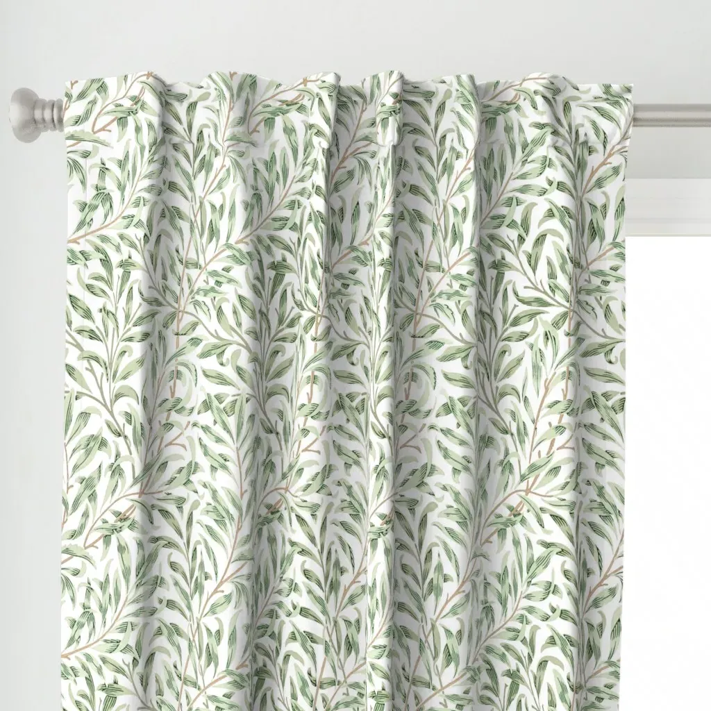 Willow Bough Vintage Curtain Panel - Green alternate view