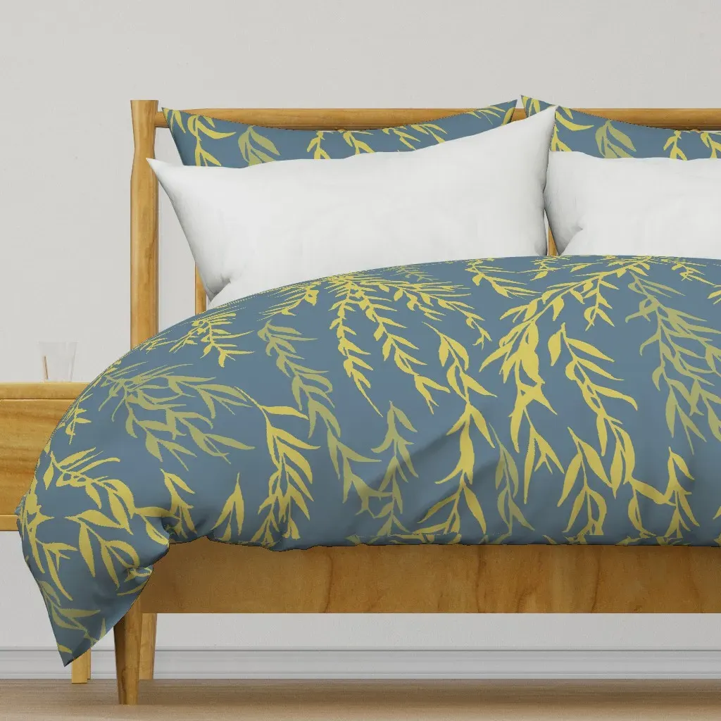 Willow Cobalt Largescale Duvet Cover - Yellow-Green product