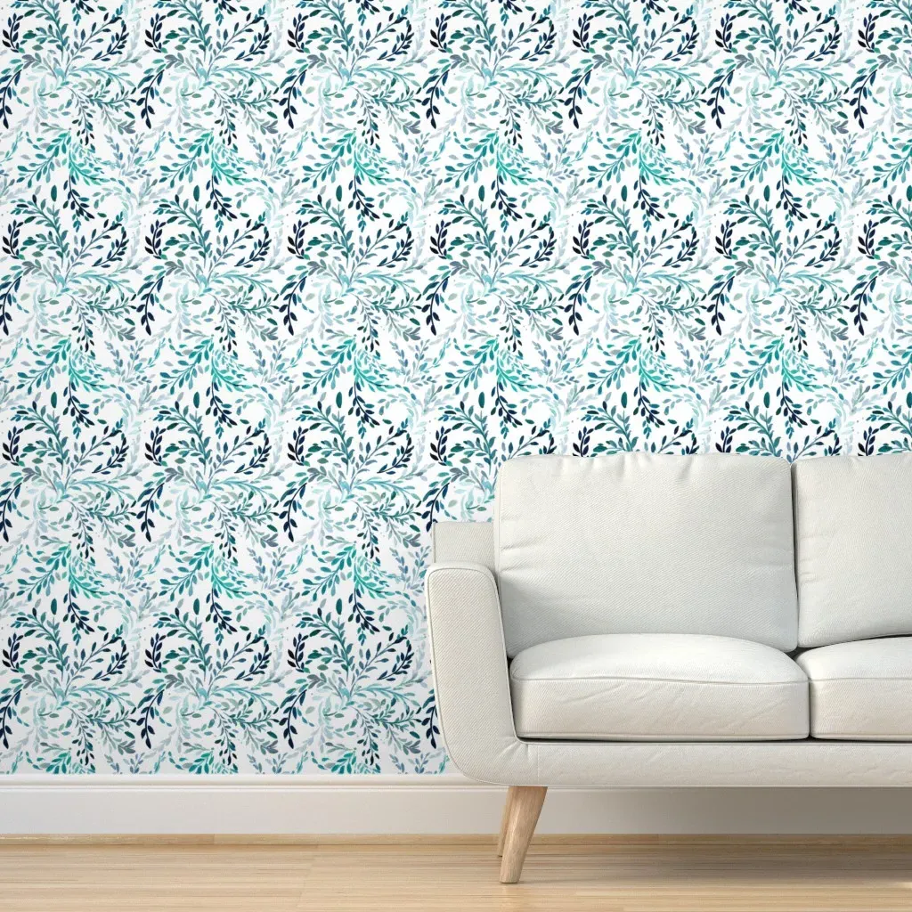 Willow Vines Peel and Stick Wallpaper - Teal product