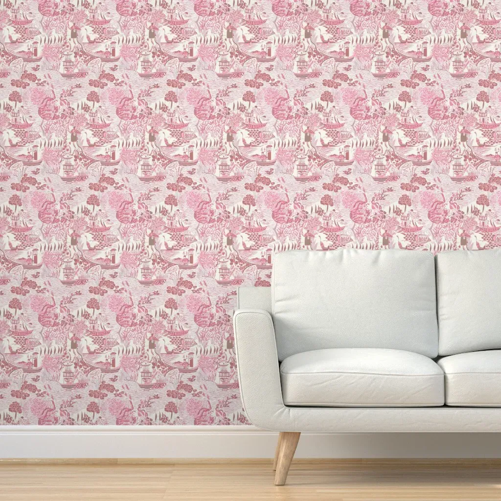 Willowland Peel and Stick Wallpaper Removable - Cranberry Pink product