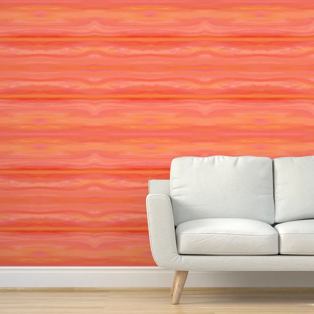 Wind Swept Sunset Peel and Stick Wallpaper - Coral product
