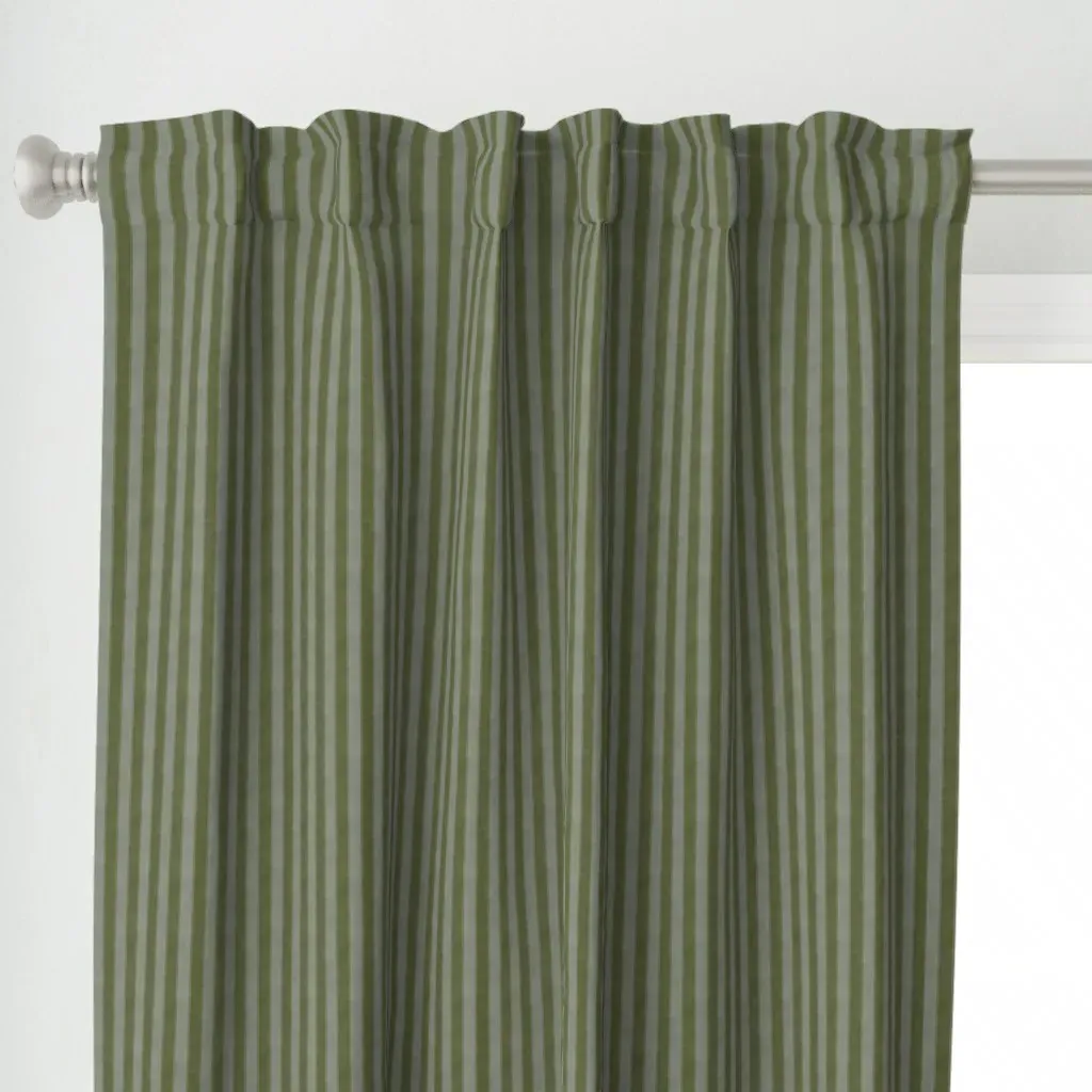 Windjammer Rustic Stripes Curtain Panel - Olive Green alternate view