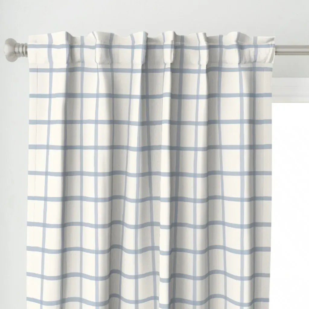 Window Pane Plaid Soft Curtain Panel - Light Blue alternate view
