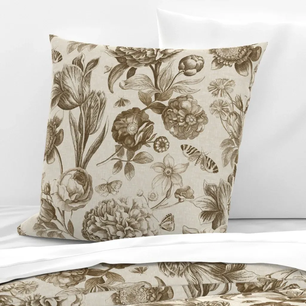 Windsor Botanical Euro Pillow Sham - Sepia Brown product
