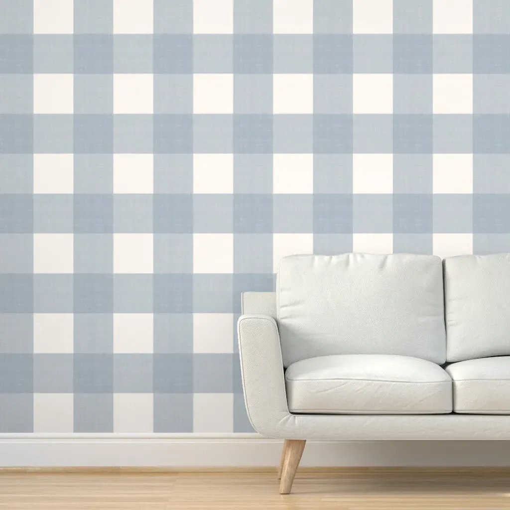 Windy Blue Gingham Peel and Stick Wallpaper - Light Blue product