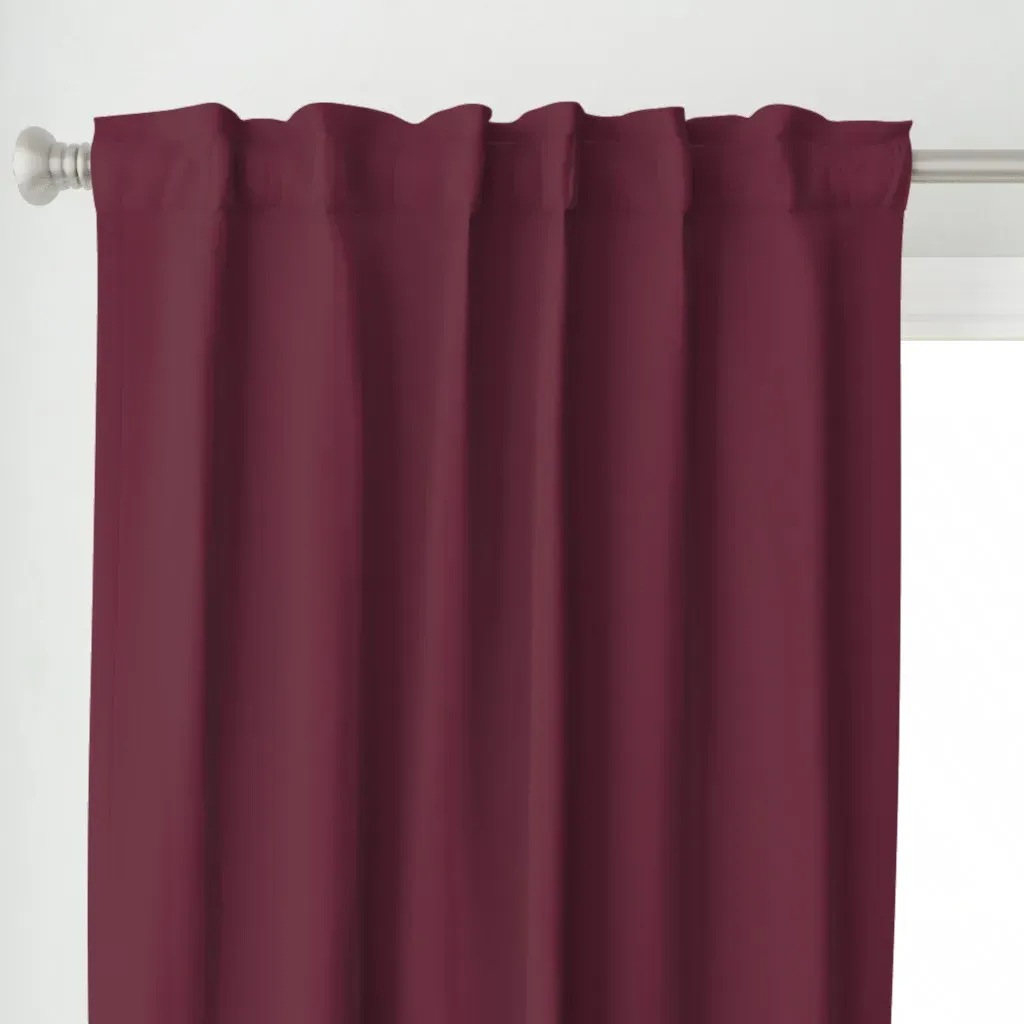 Wine Red Solid Curtain Panel - Burgundy alternate view