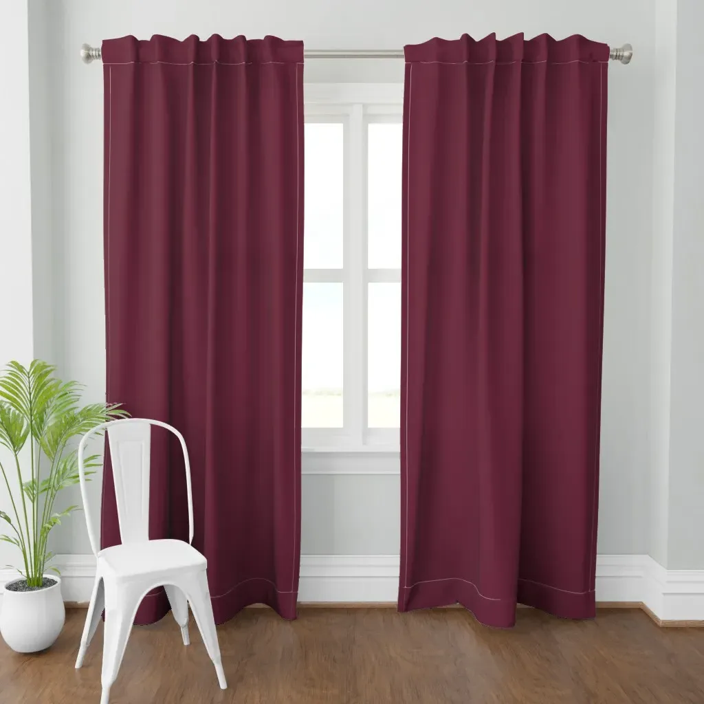 Wine Red Solid Curtain Panel - Burgundy product
