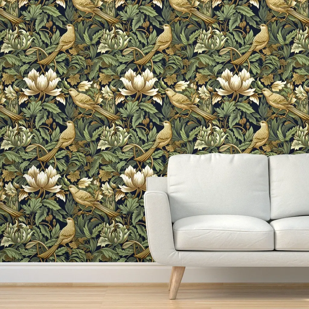 Winged Bouquet William Morris Peel and Stick Wallpaper - Gold product
