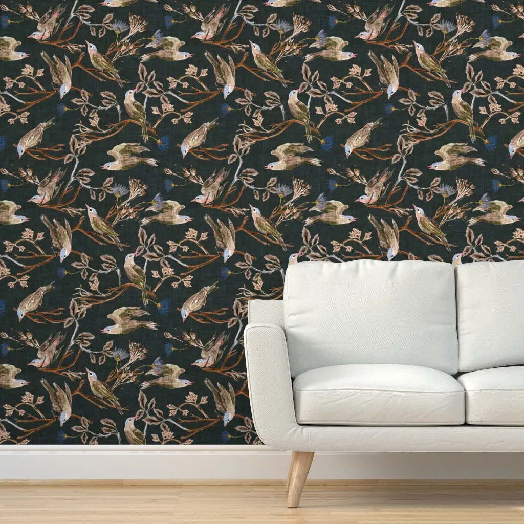 Wings Of Posey Peel and Stick Wallpaper - Teal product