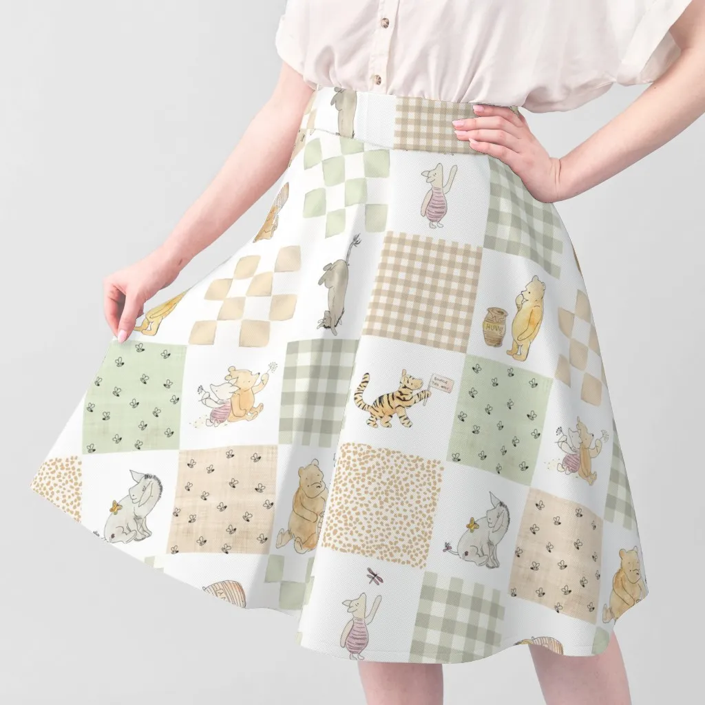 Winnie The Pooh Extra Large Square Quilt Fabric - Green, Beige alternate view