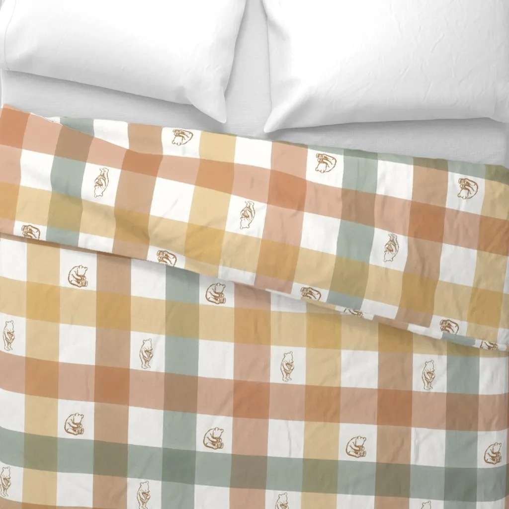 Winnie-The-Pooh Gingham Duvet Cover - Beige alternate view