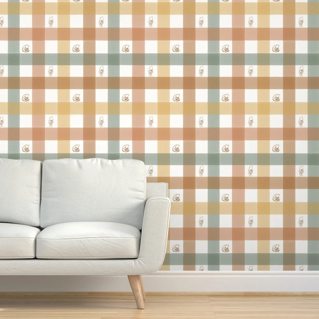 Winnie-The-Pooh Gingham Peel and Stick Wallpaper - Beige product