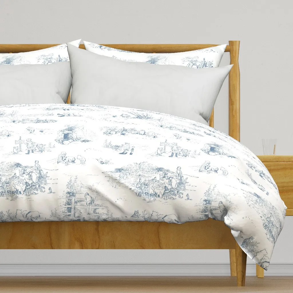 Winnie-The-Pooh Toile Duvet Cover - Blue product