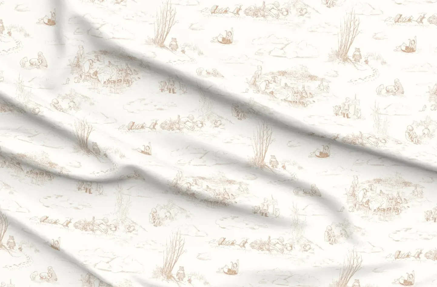 Winnie-The-Pooh Toile Nursery Wallpaper - Honey, Pique product