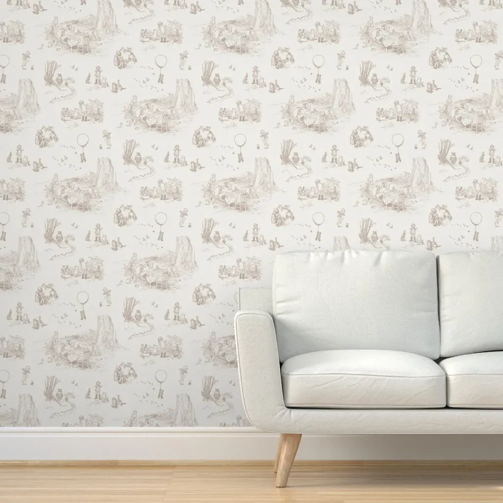 Winnie-The-Pooh Toile Peel and Stick Wallpaper - Beige product