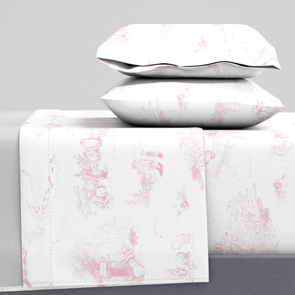 Winnie-The-Pooh Toile Queen Sheet Set - Pink product