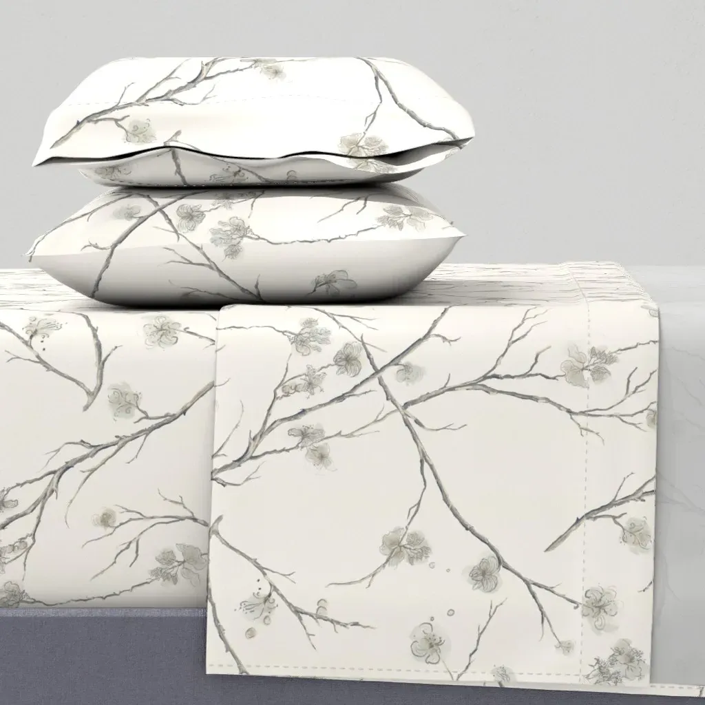 Winter Branches Full Sheet Set - Off-White product