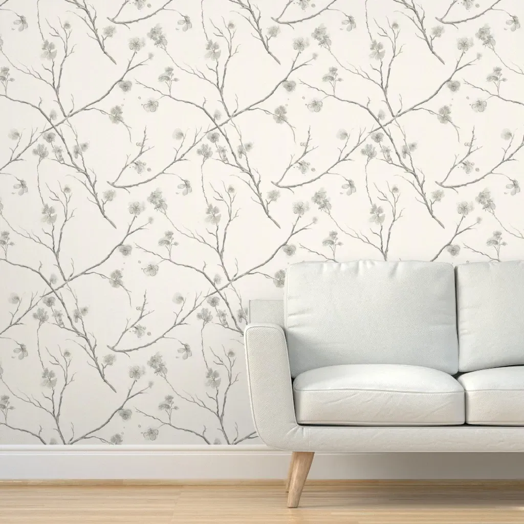 Winter Branches Peel and Stick Wallpaper - Off-White product