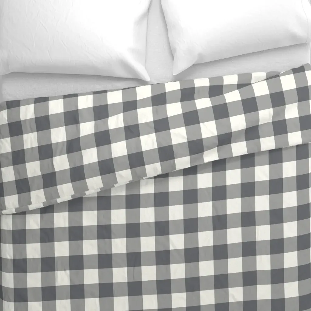 Winter Check Chimney Sweep Duvet Cover - Gray alternate view