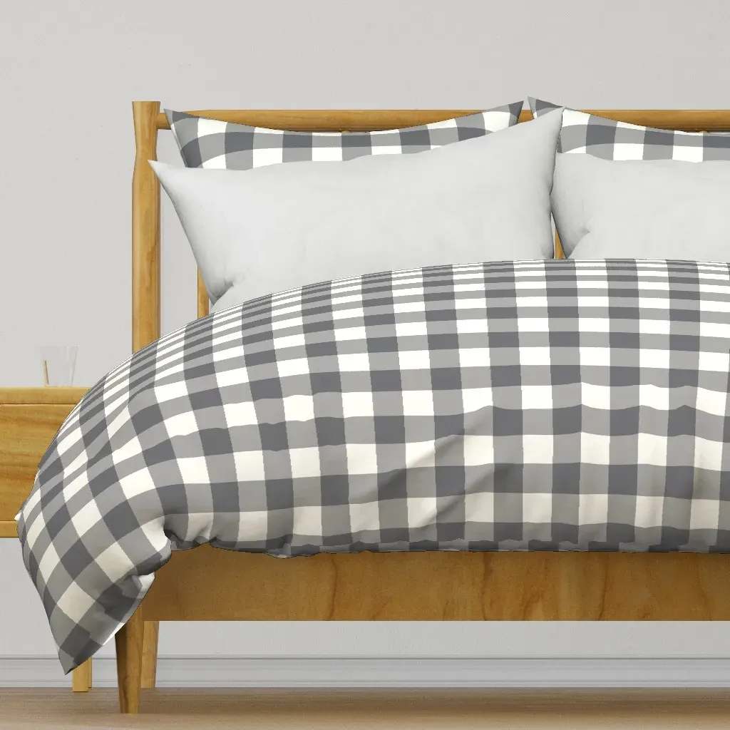 Winter Check Chimney Sweep Duvet Cover - Gray product