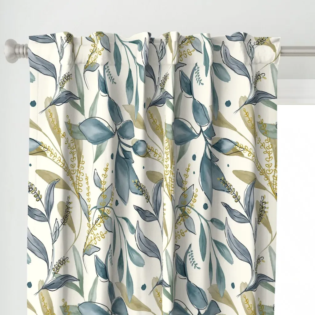 Winter Hues Curtain Panel - Dusty Blue alternate view