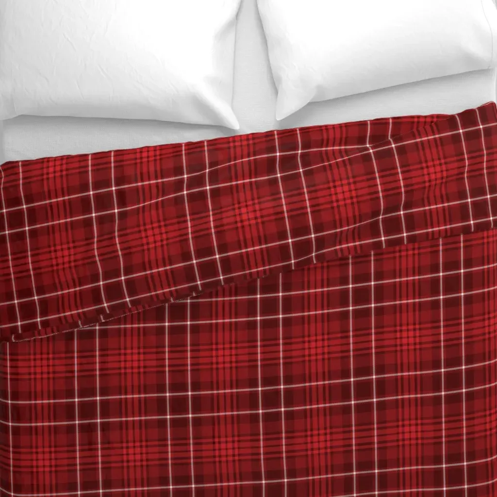 Winter Plaid Santa Suit Duvet Cover - Crimson Red alternate view