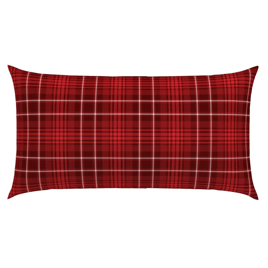 Winter Plaid Santa Suit King Pillow Sham - Crimson Red product