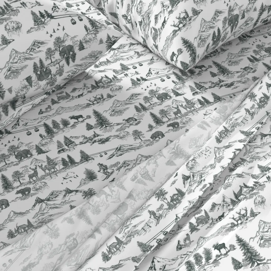 Winter Wonderland Toile De Jouy Twin XL Sheet Set - Dark Gray alternate view