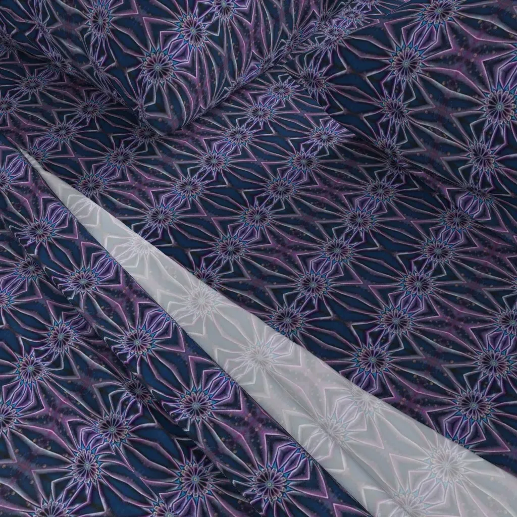 Winter's Night Star Reflections King Sheet Set - Purple alternate view